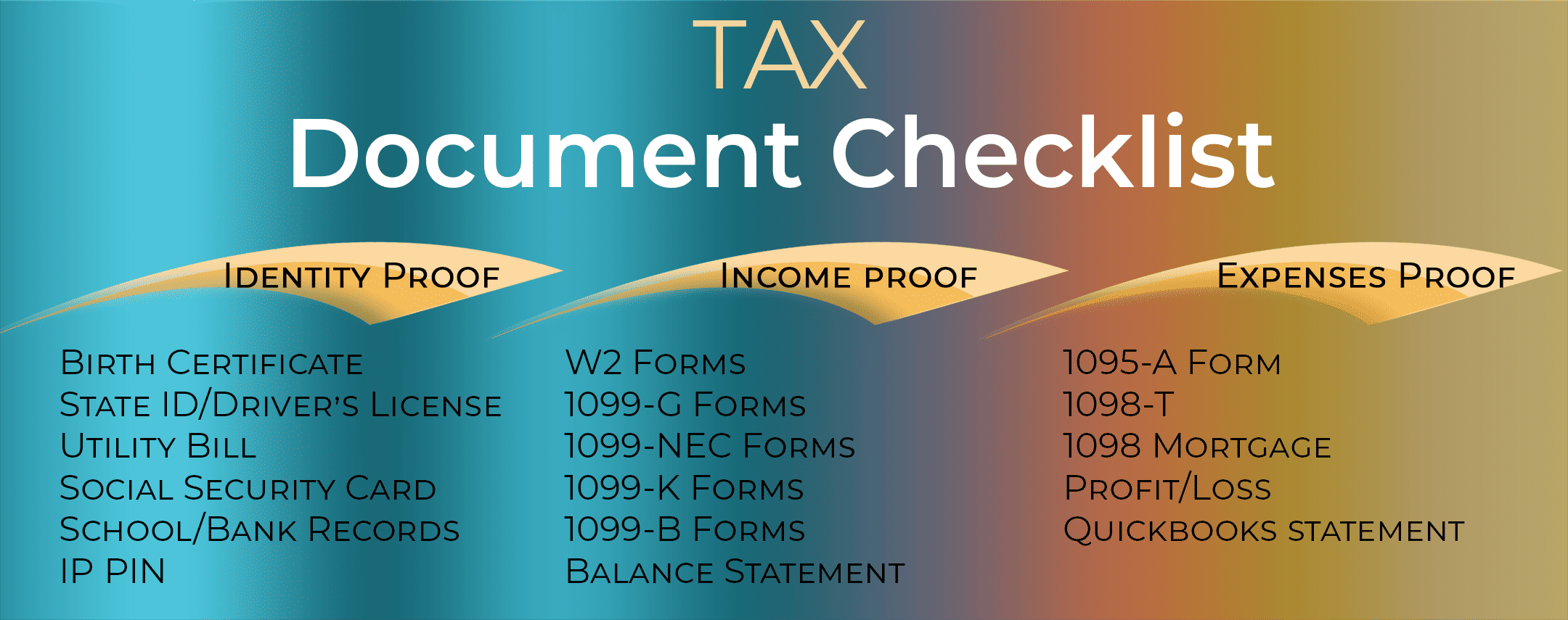 Tax Document Checklist File My Taxes Today