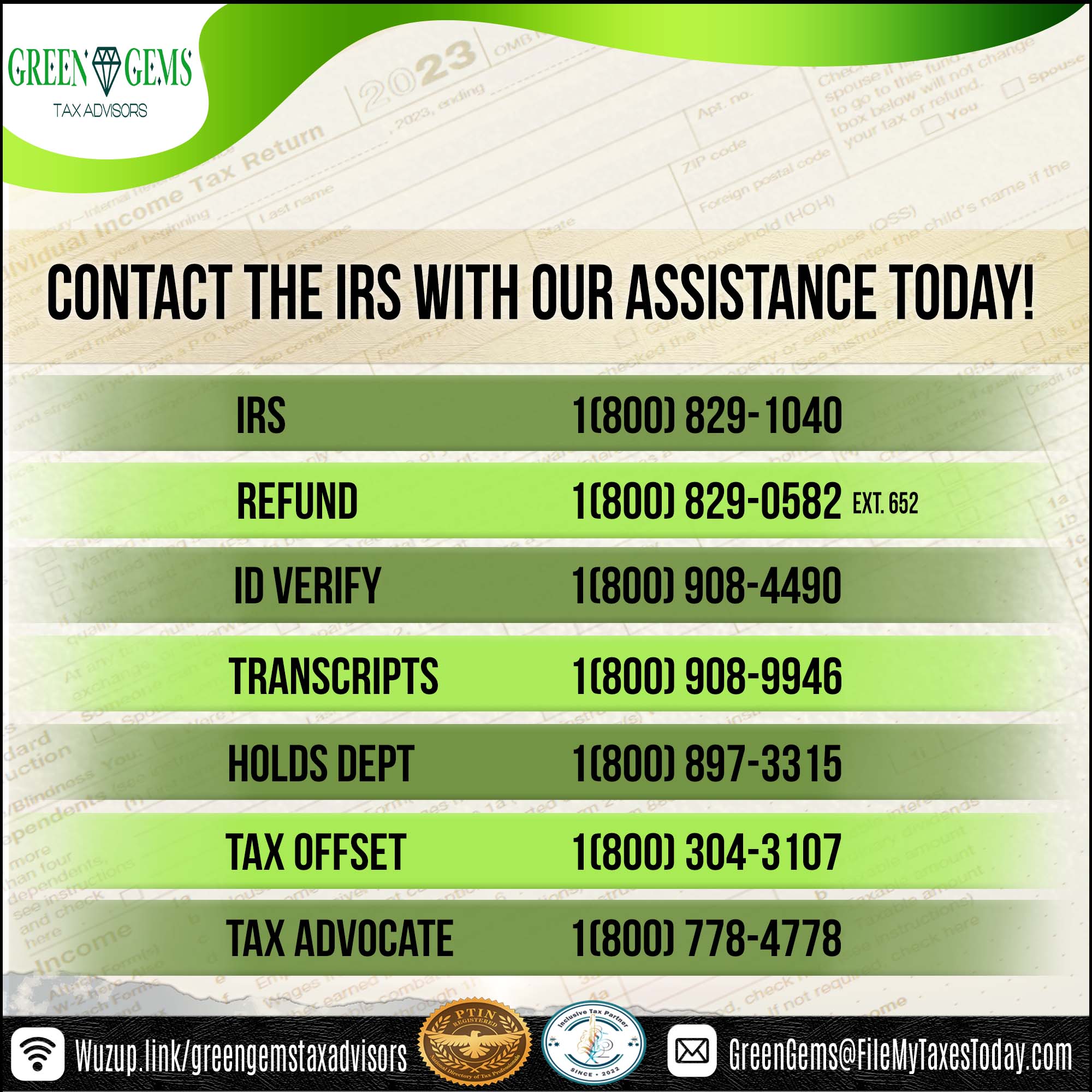 IRS Numbers to know