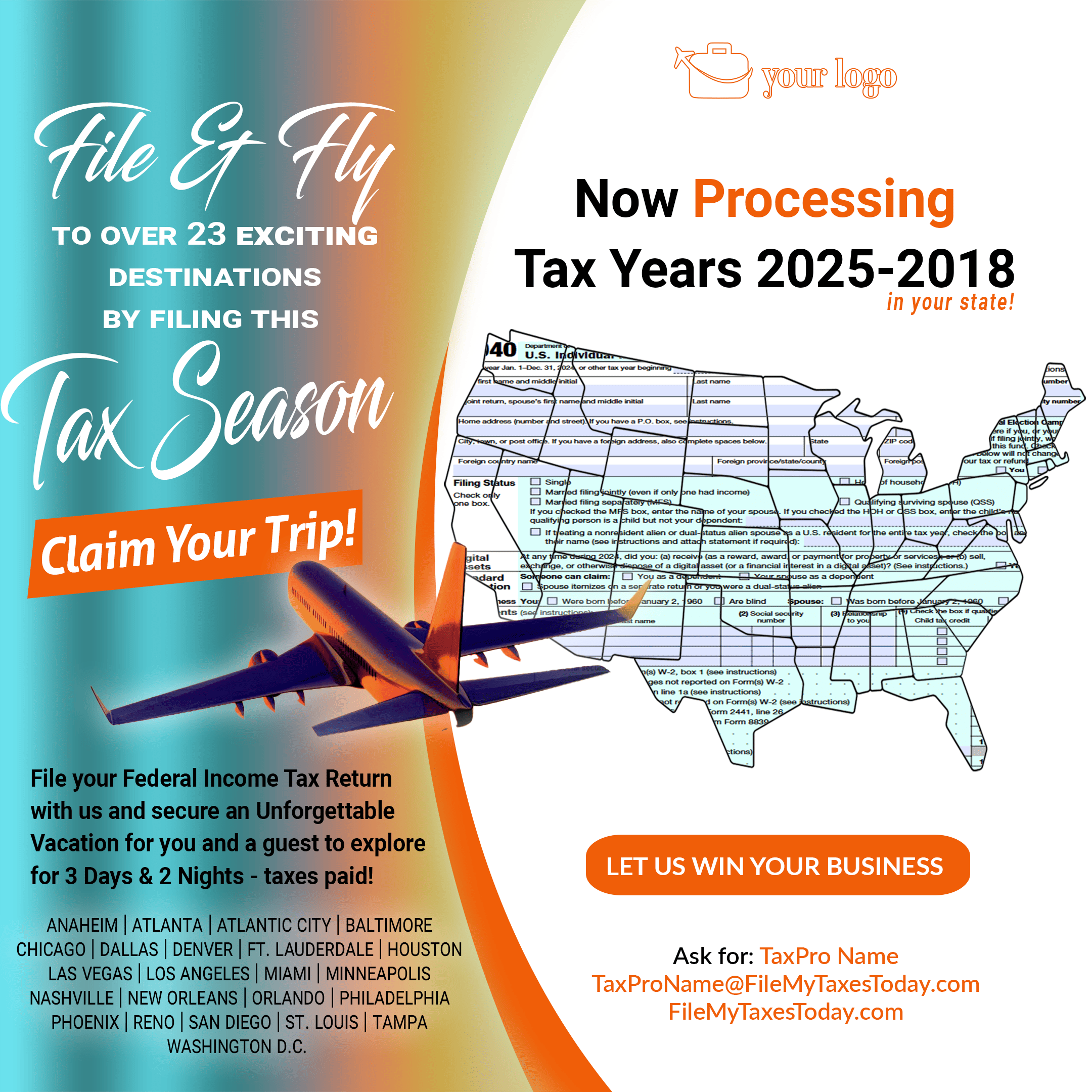 File and Fly In Any State with File My Taxes Today