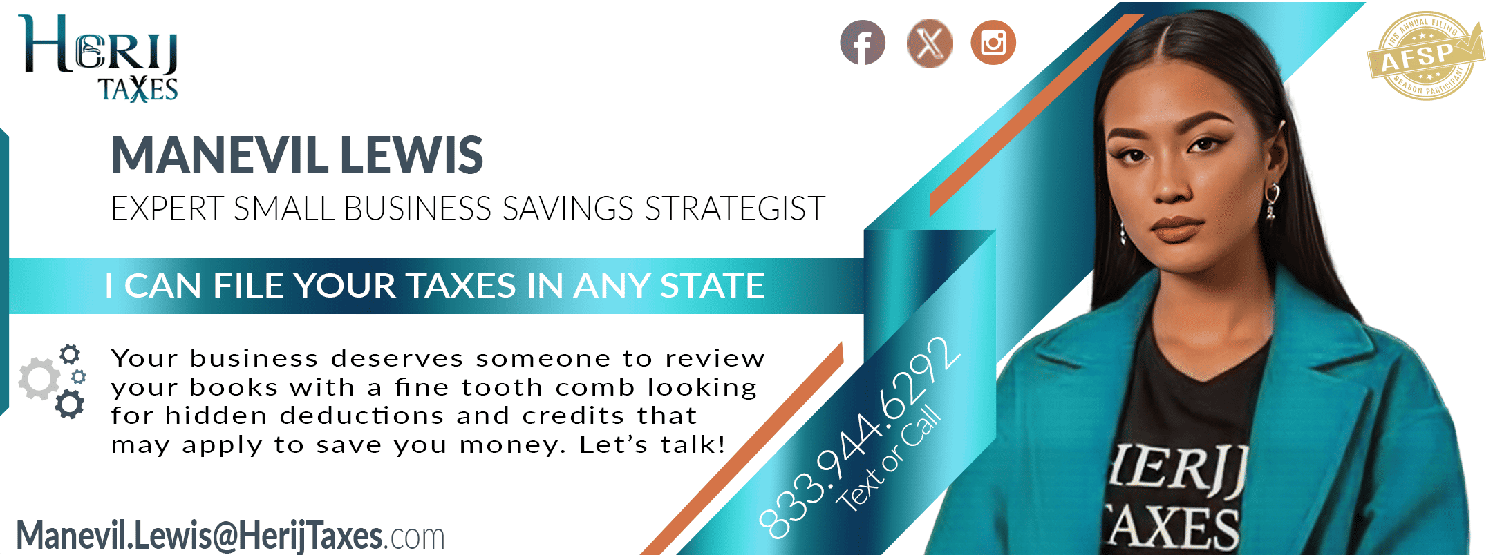 Business Card of Financial Strategist Manevil Lewis