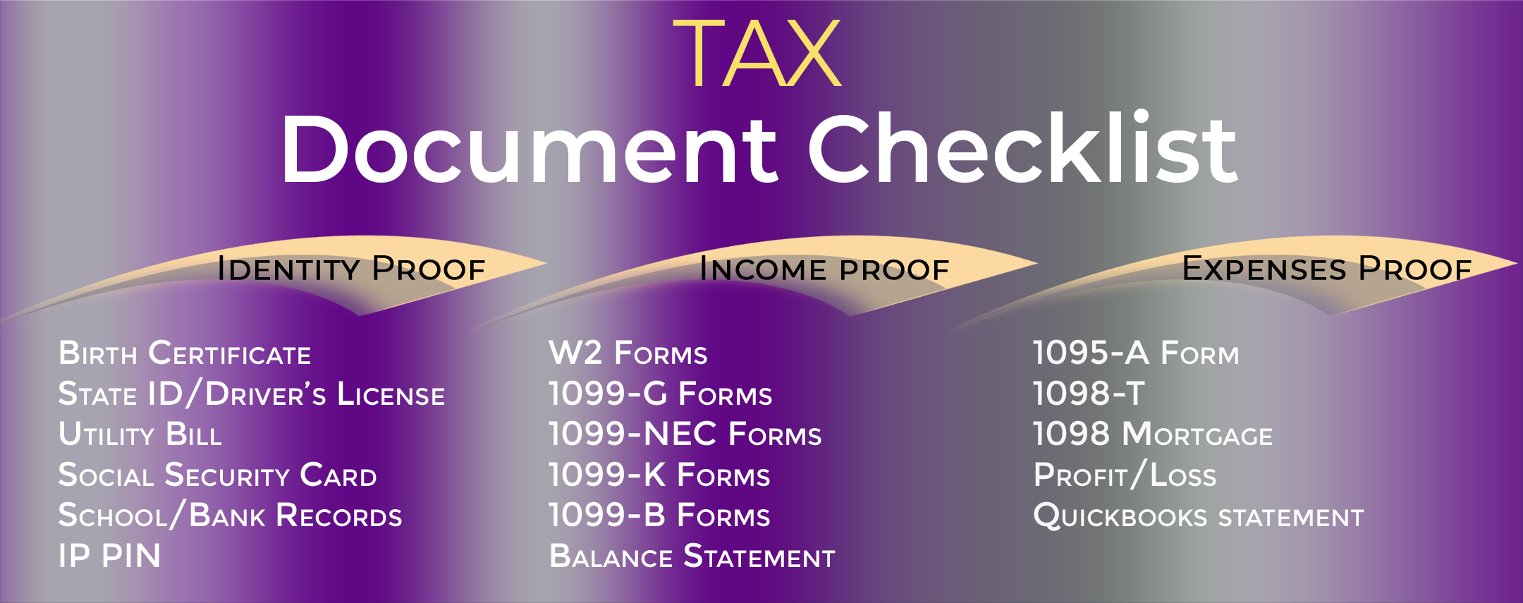 Tax Document Checklist Virtual Tax Solutions of Houston