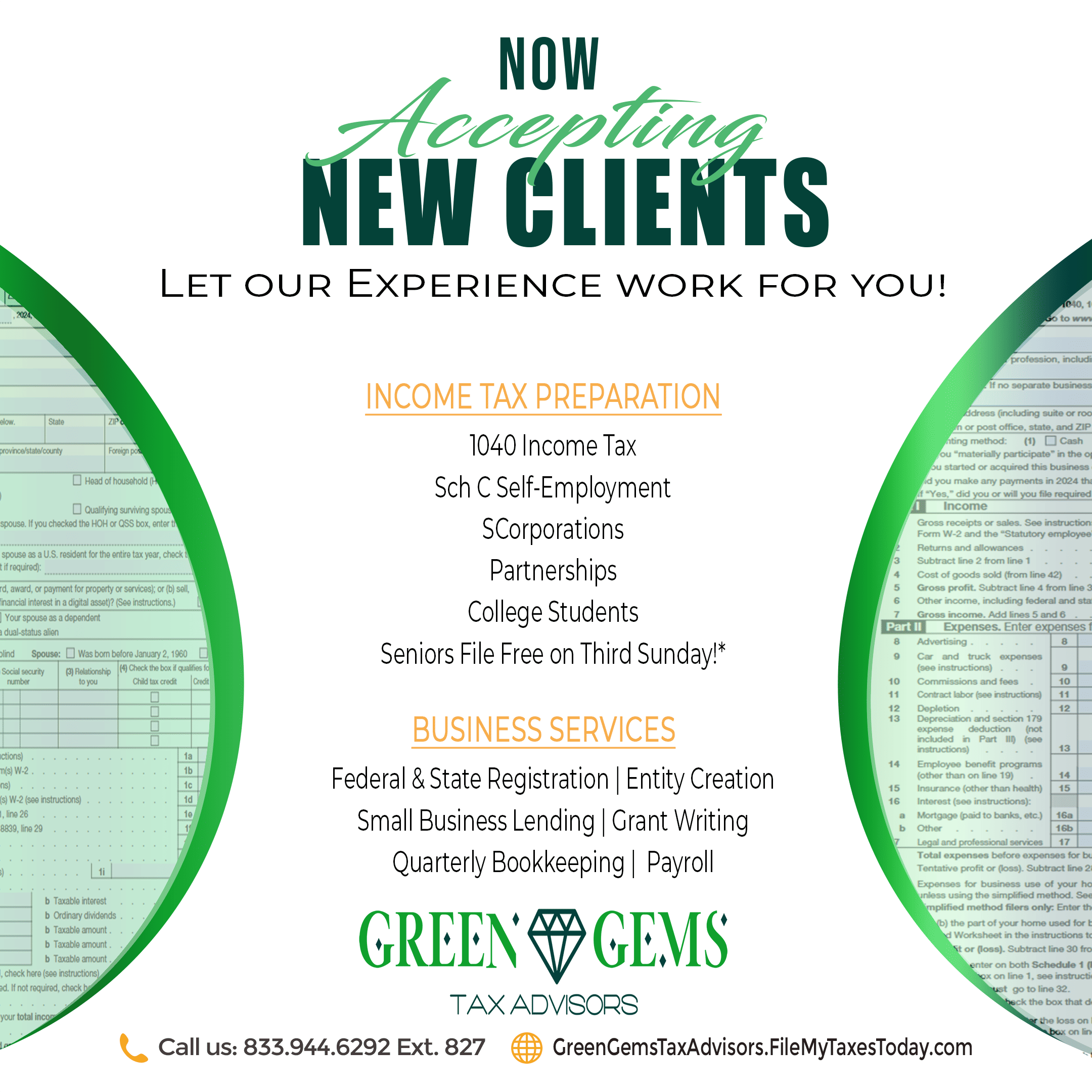 New Clients are Welcome at Green Gems Tax Advisors