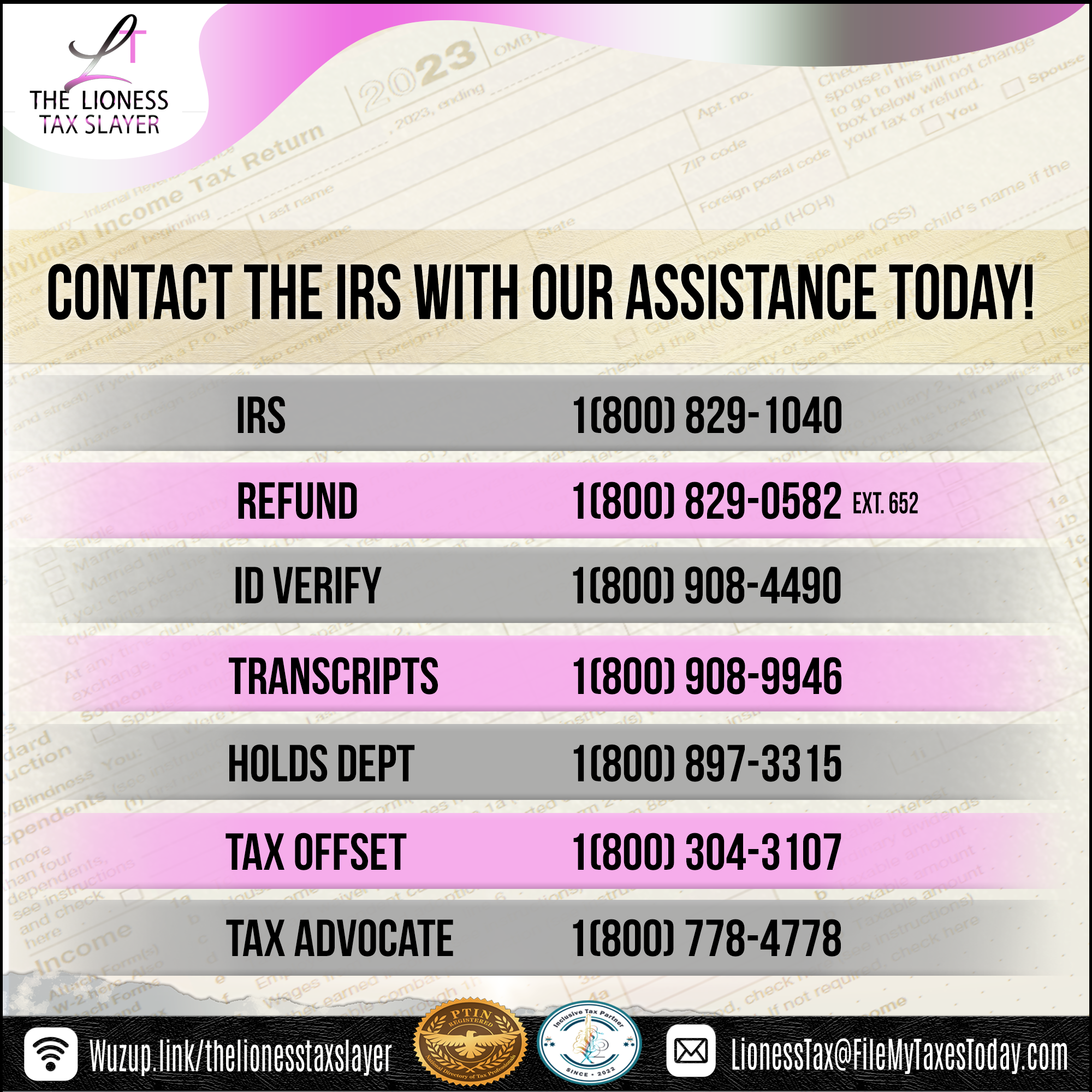 IRS Numbers to know