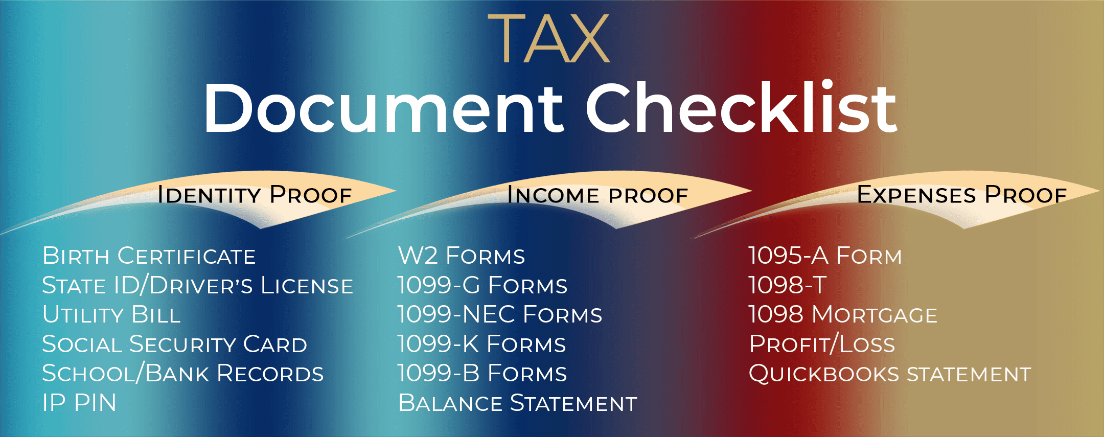 Tax Document Checklist File My Taxes Today