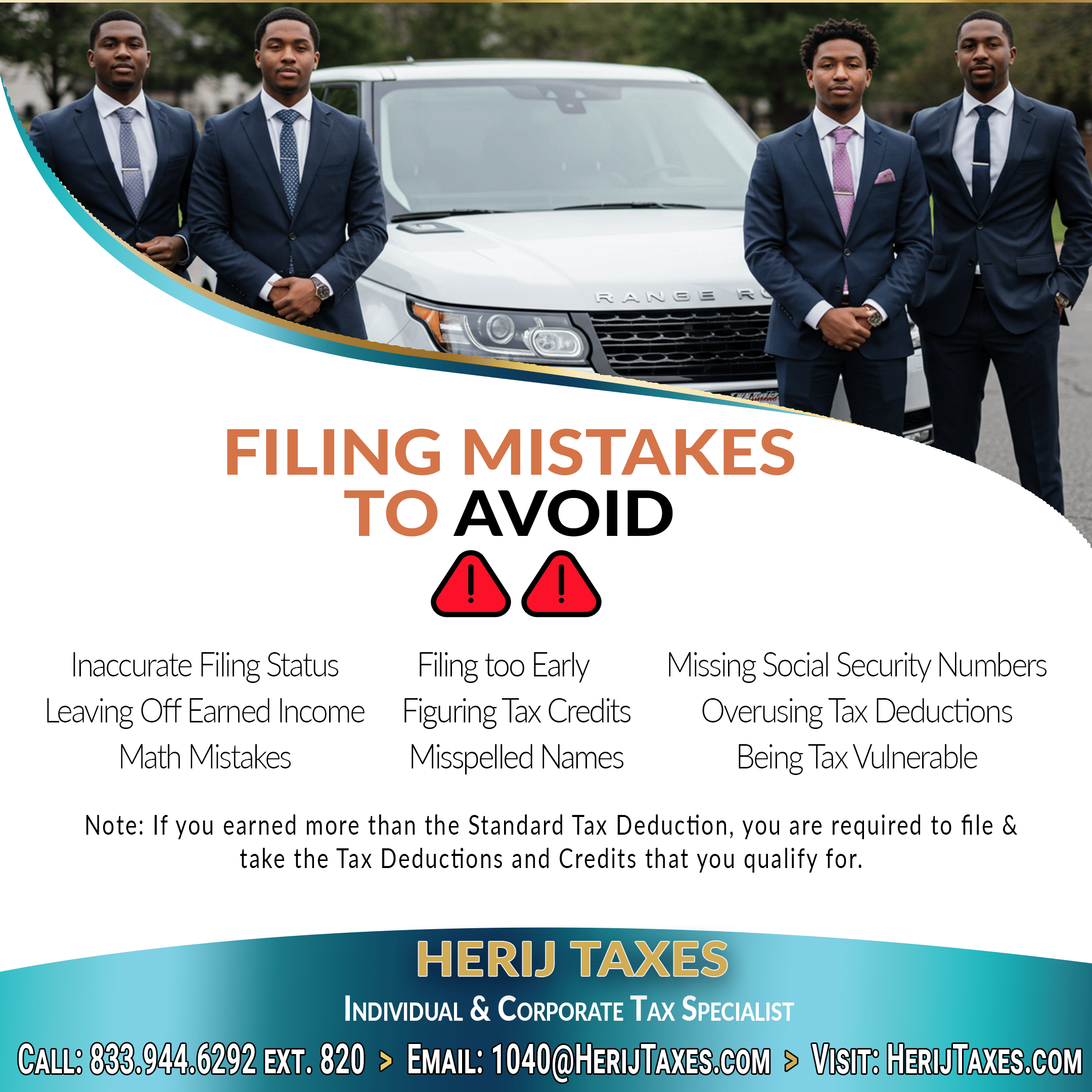 Avoid these top filing mistakes from Manevil Lewis of Herij Taxes