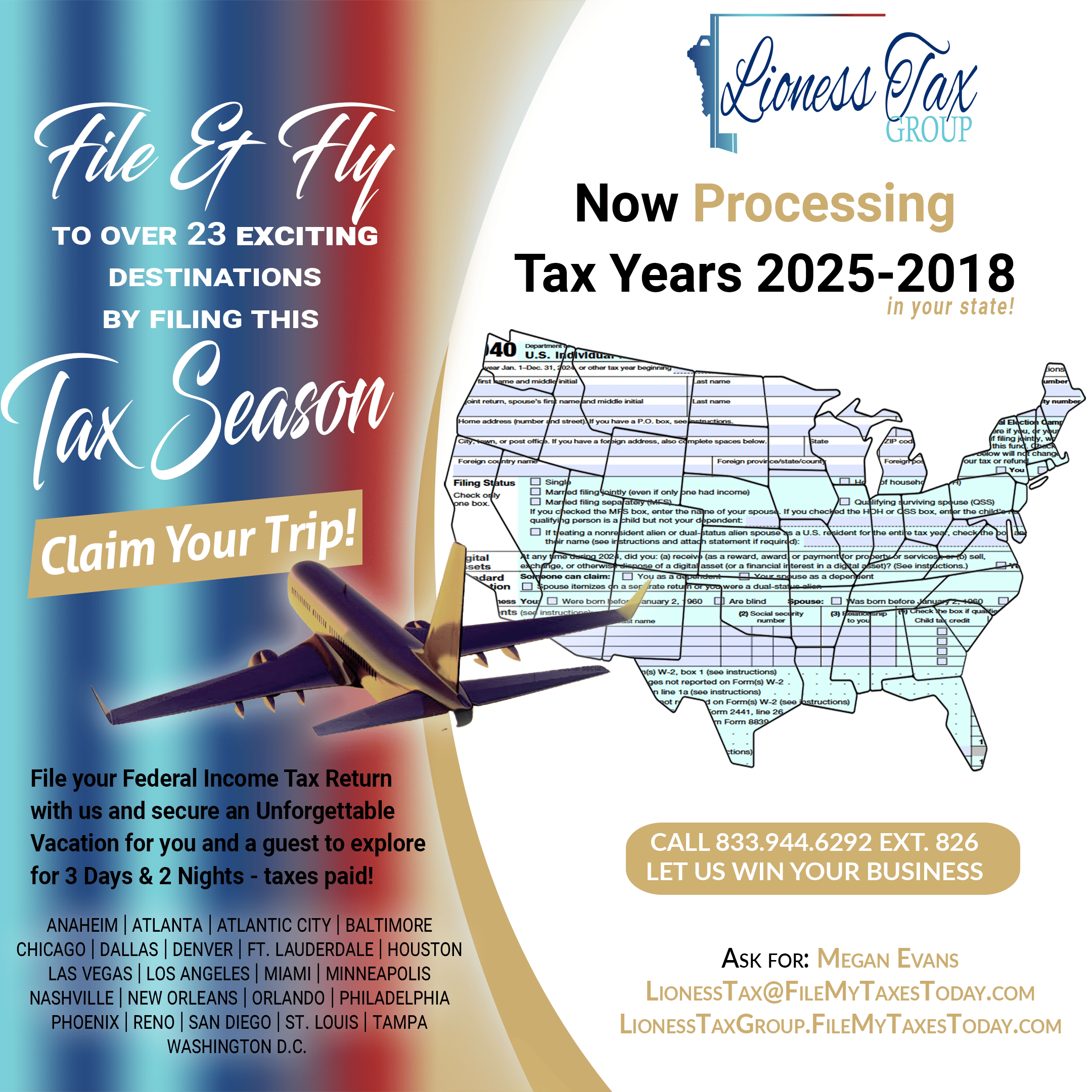 File and Fly In Any State with File My Taxes Today